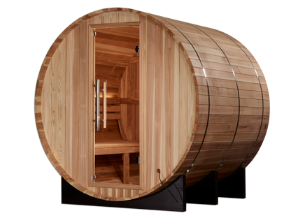 Golden Designs "Arosa" 4 Person Barrel Traditional Sauna -  Pacific Cedar