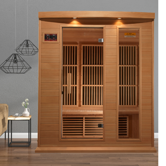 Maxxus 3-Person Low EMF (Under 8MG) FAR Infrared Sauna (Canadian Hemlock)